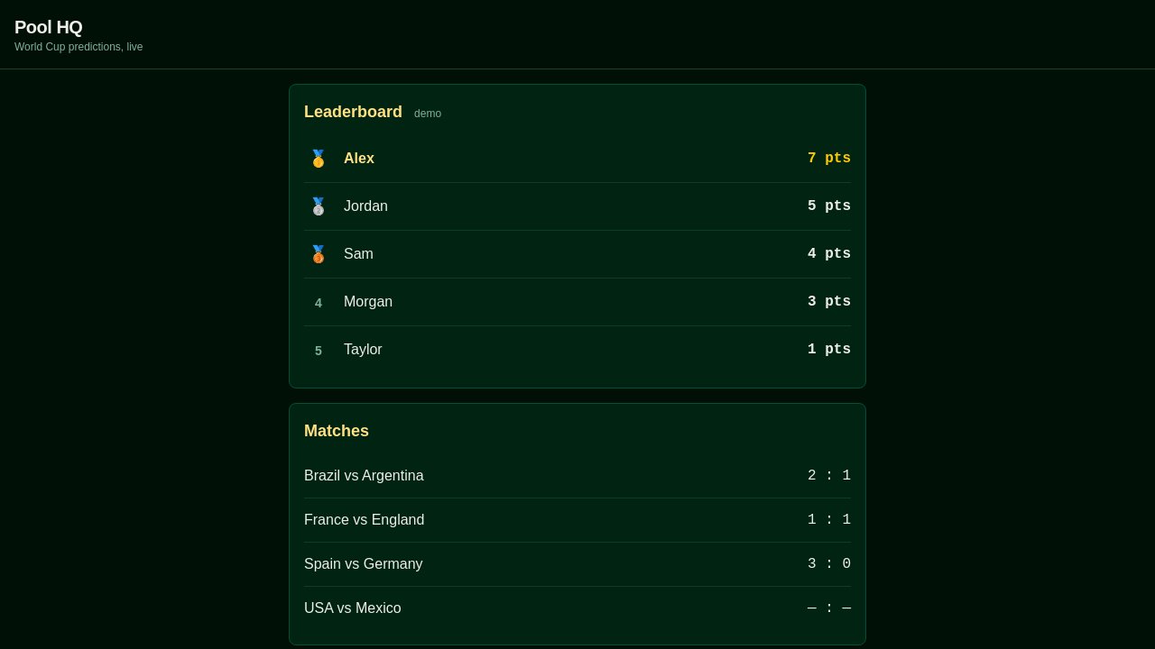 pool-standings-board